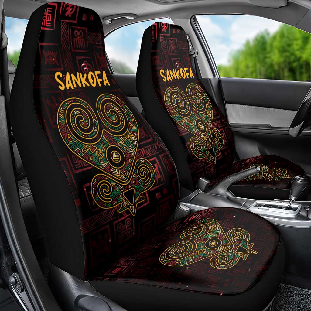 Africa Adinkra Symbol Car Seat Cover Sankofa Heart - Cosmic Red LT7 - Wonder Print Shop
