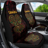 Africa Adinkra Symbol Car Seat Cover Sankofa Heart - Cosmic Red LT7 - Wonder Print Shop