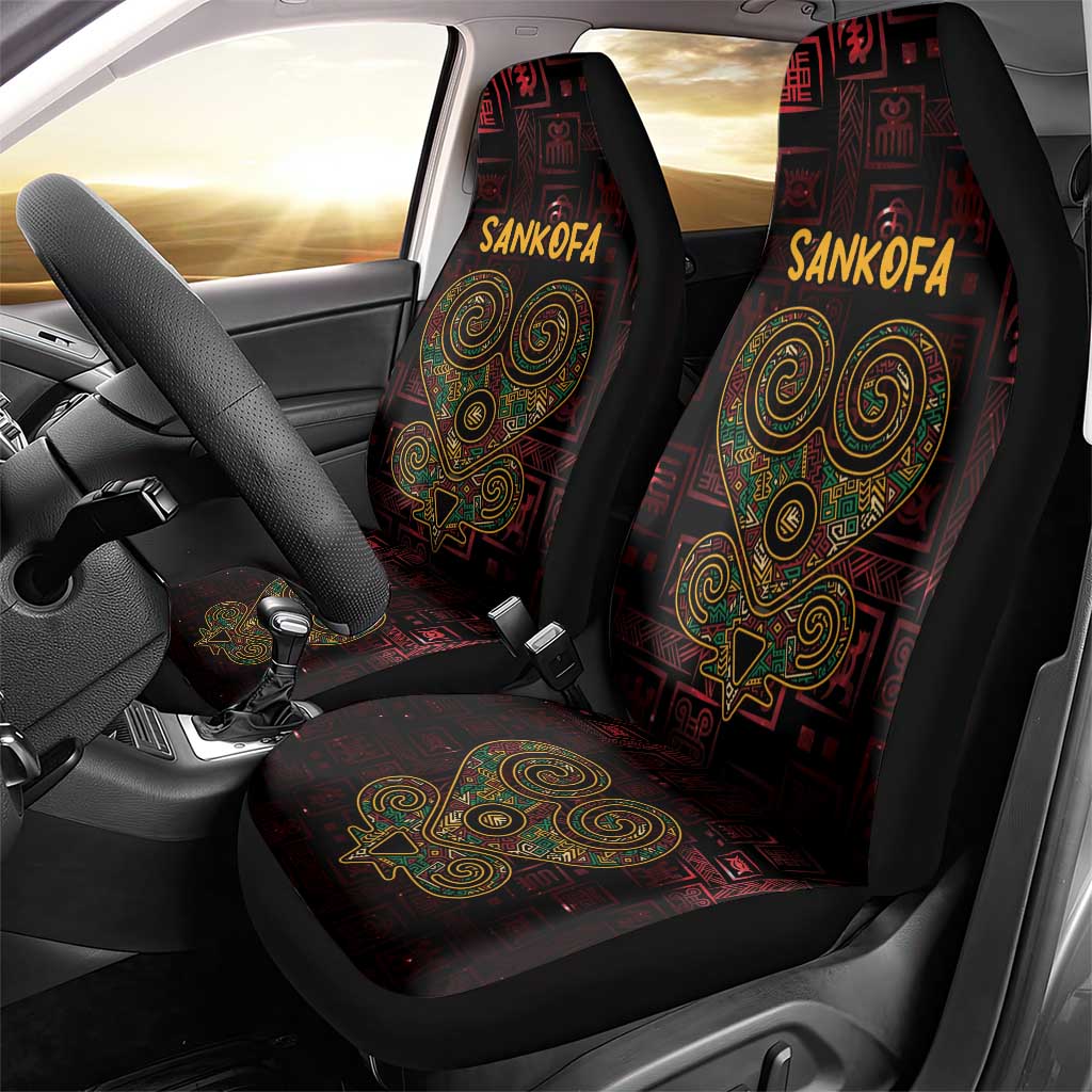 Africa Adinkra Symbol Car Seat Cover Sankofa Heart - Cosmic Red LT7 - Wonder Print Shop