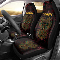 Africa Adinkra Symbol Car Seat Cover Sankofa Heart - Cosmic Red LT7 - Wonder Print Shop