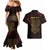 Africa Adinkra Symbol Couples Matching Mermaid Dress and Hawaiian Shirt Sankofa Heart - Cosmic Red LT7 - Wonder Print Shop