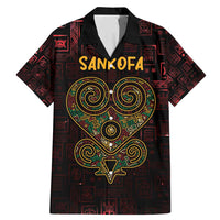 Africa Adinkra Symbol Family Matching Mermaid Dress and Hawaiian Shirt Sankofa Heart - Cosmic Red LT7 - Wonder Print Shop