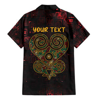Africa Adinkra Symbol Family Matching Mermaid Dress and Hawaiian Shirt Sankofa Heart - Cosmic Red LT7 - Wonder Print Shop