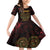 Africa Adinkra Symbol Family Matching Off Shoulder Short Dress and Hawaiian Shirt Sankofa Heart - Cosmic Red LT7 - Wonder Print Shop