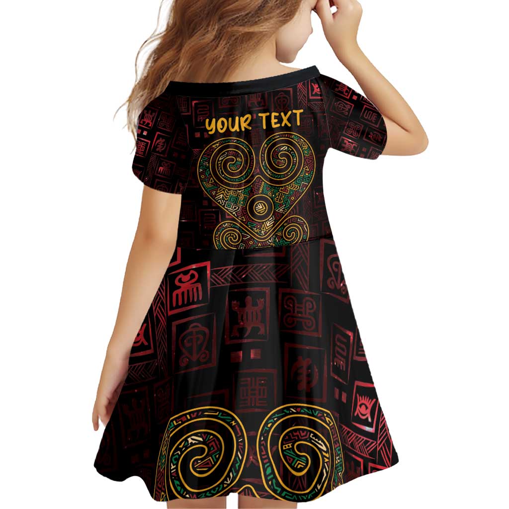 Africa Adinkra Symbol Family Matching Off Shoulder Short Dress and Hawaiian Shirt Sankofa Heart - Cosmic Red LT7 - Wonder Print Shop