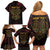 Africa Adinkra Symbol Family Matching Off Shoulder Short Dress and Hawaiian Shirt Sankofa Heart - Cosmic Red LT7 - Wonder Print Shop
