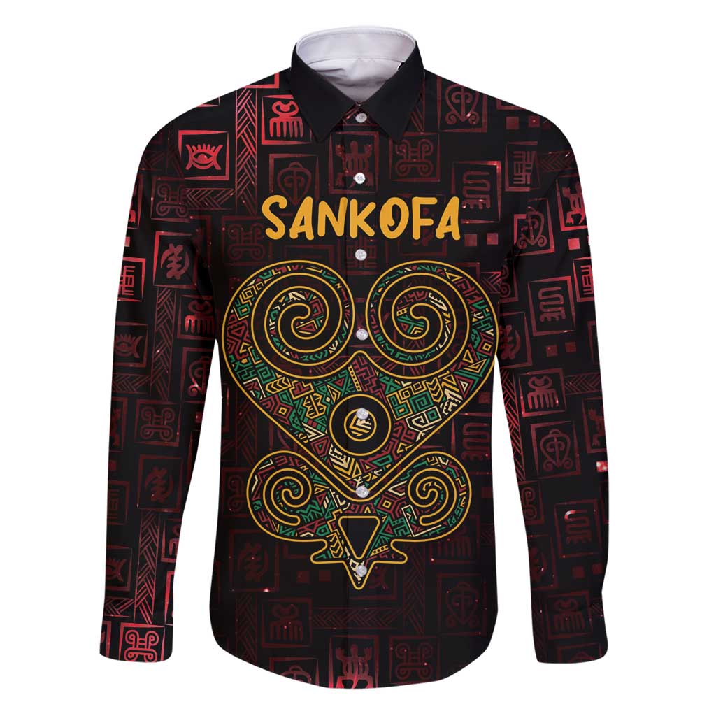 Africa Adinkra Symbol Family Matching Puletasi and Hawaiian Shirt Sankofa Heart - Cosmic Red - Wonder Print Shop