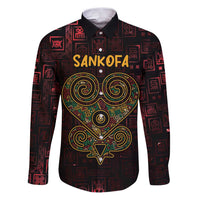 Africa Adinkra Symbol Family Matching Puletasi and Hawaiian Shirt Sankofa Heart - Cosmic Red - Wonder Print Shop
