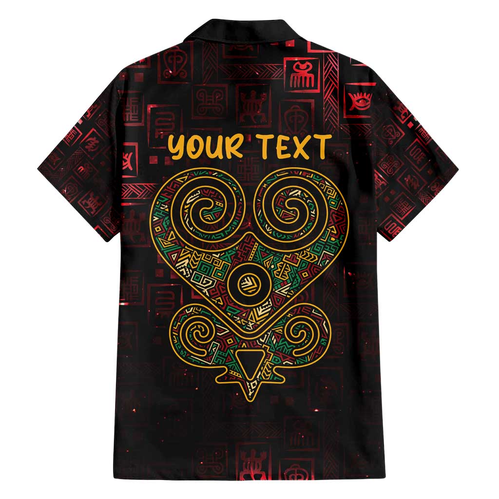 Africa Adinkra Symbol Family Matching Short Sleeve Bodycon Dress and Hawaiian Shirt Sankofa Heart - Cosmic Red - Wonder Print Shop