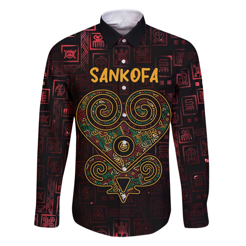 Africa Adinkra Symbol Family Matching Summer Maxi Dress and Hawaiian Shirt Sankofa Heart - Cosmic Red - Wonder Print Shop
