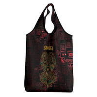 Africa Adinkra Symbol Grocery Bag Sankofa Heart - Cosmic Red