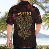 Africa Adinkra Symbol Hawaiian Shirt Sankofa Heart - Cosmic Red - Wonder Print Shop