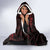 Africa Adinkra Symbol Hooded Blanket Sankofa Heart - Cosmic Red