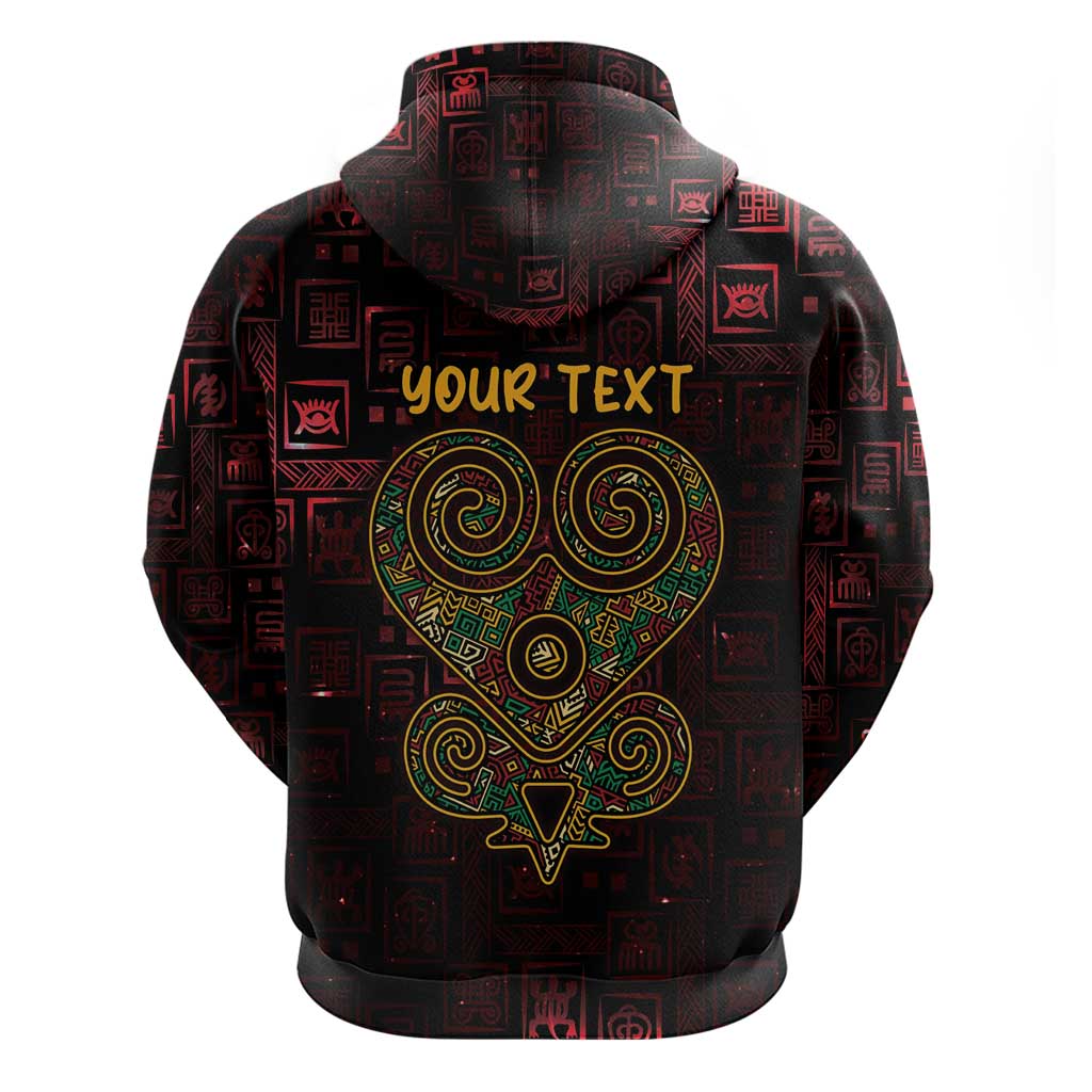 Africa Adinkra Symbol Hoodie Sankofa Heart - Cosmic Red - Wonder Print Shop