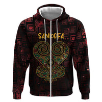Africa Adinkra Symbol Hoodie Sankofa Heart - Cosmic Red - Wonder Print Shop