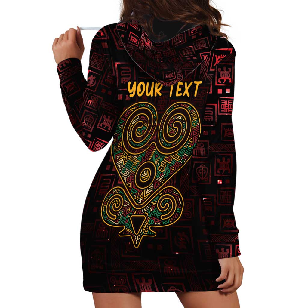 Africa Adinkra Symbol Hoodie Dress Sankofa Heart - Cosmic Red - Wonder Print Shop