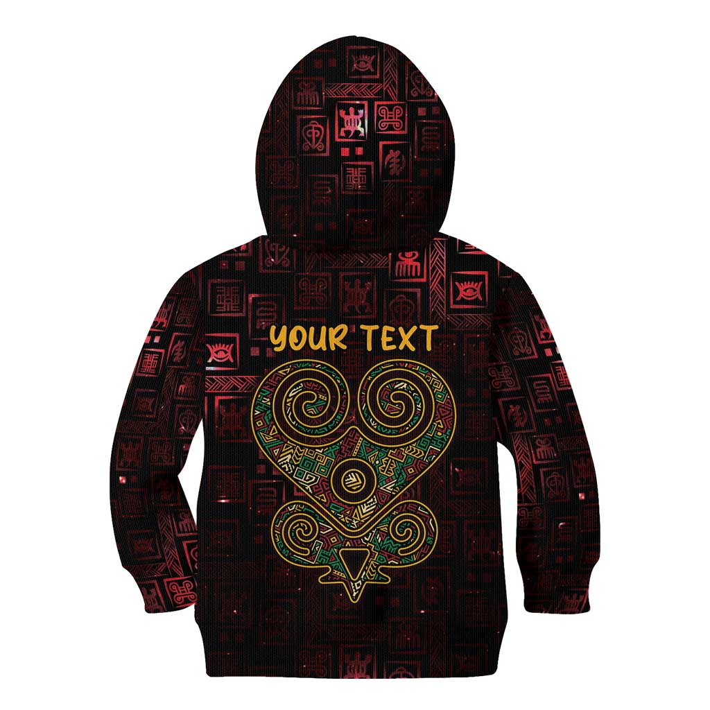 Africa Adinkra Symbol Kid Hoodie Sankofa Heart - Cosmic Red - Wonder Print Shop