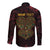Africa Adinkra Symbol Long Sleeve Button Shirt Sankofa Heart - Cosmic Red - Wonder Print Shop