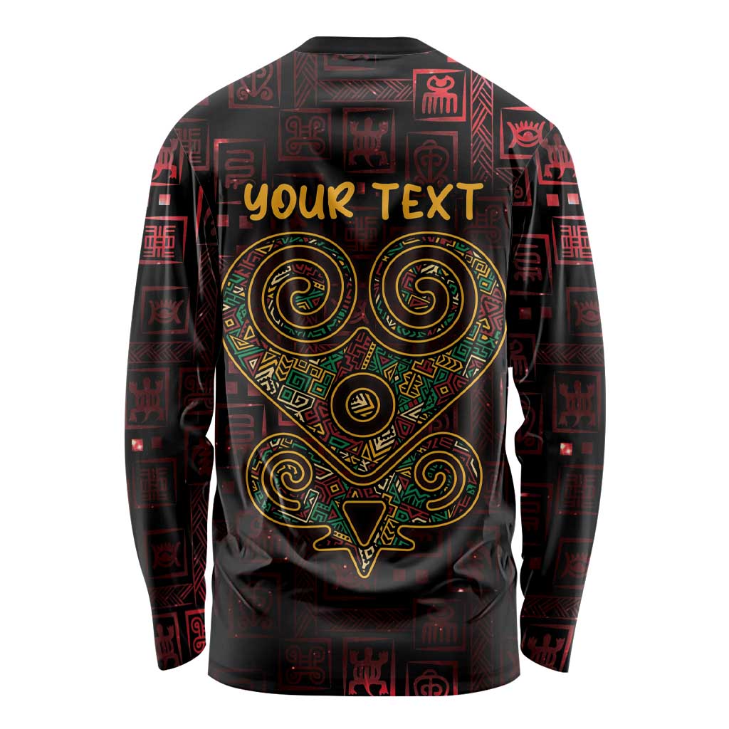 Africa Adinkra Symbol Long Sleeve Shirt Sankofa Heart - Cosmic Red - Wonder Print Shop