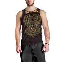 Africa Adinkra Symbol Men Tank Top Sankofa Heart - Cosmic Red - Wonder Print Shop