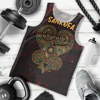 Africa Adinkra Symbol Men Tank Top Sankofa Heart - Cosmic Red - Wonder Print Shop