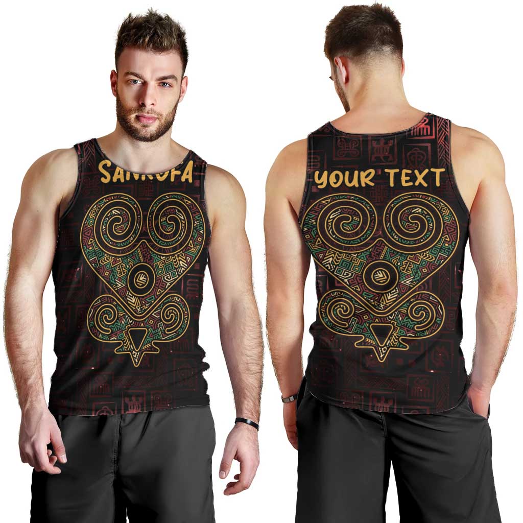 Africa Adinkra Symbol Men Tank Top Sankofa Heart - Cosmic Red - Wonder Print Shop
