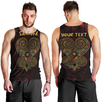 Africa Adinkra Symbol Men Tank Top Sankofa Heart - Cosmic Red - Wonder Print Shop