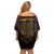 Africa Adinkra Symbol Off Shoulder Short Dress Sankofa Heart - Cosmic Red - Wonder Print Shop