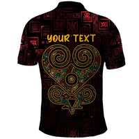 Africa Adinkra Symbol Polo Shirt Sankofa Heart - Cosmic Red - Wonder Print Shop