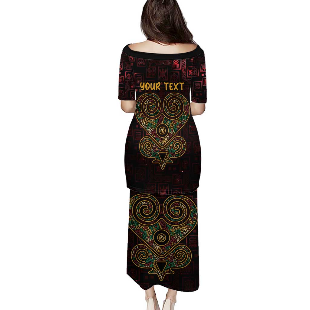 Africa Adinkra Symbol Puletasi Sankofa Heart - Cosmic Red - Wonder Print Shop