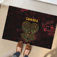 Africa Adinkra Symbol Rubber Doormat Sankofa Heart - Cosmic Red - Wonder Print Shop