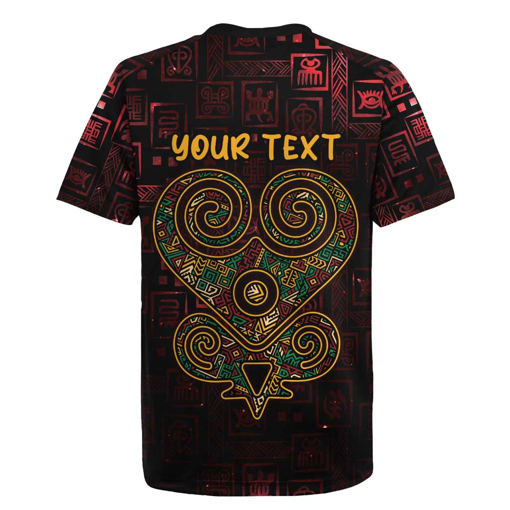 Africa Adinkra Symbol Rugby Jersey Sankofa Heart - Cosmic Red - Wonder Print Shop