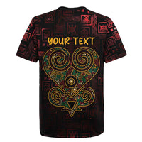Africa Adinkra Symbol Rugby Jersey Sankofa Heart - Cosmic Red - Wonder Print Shop