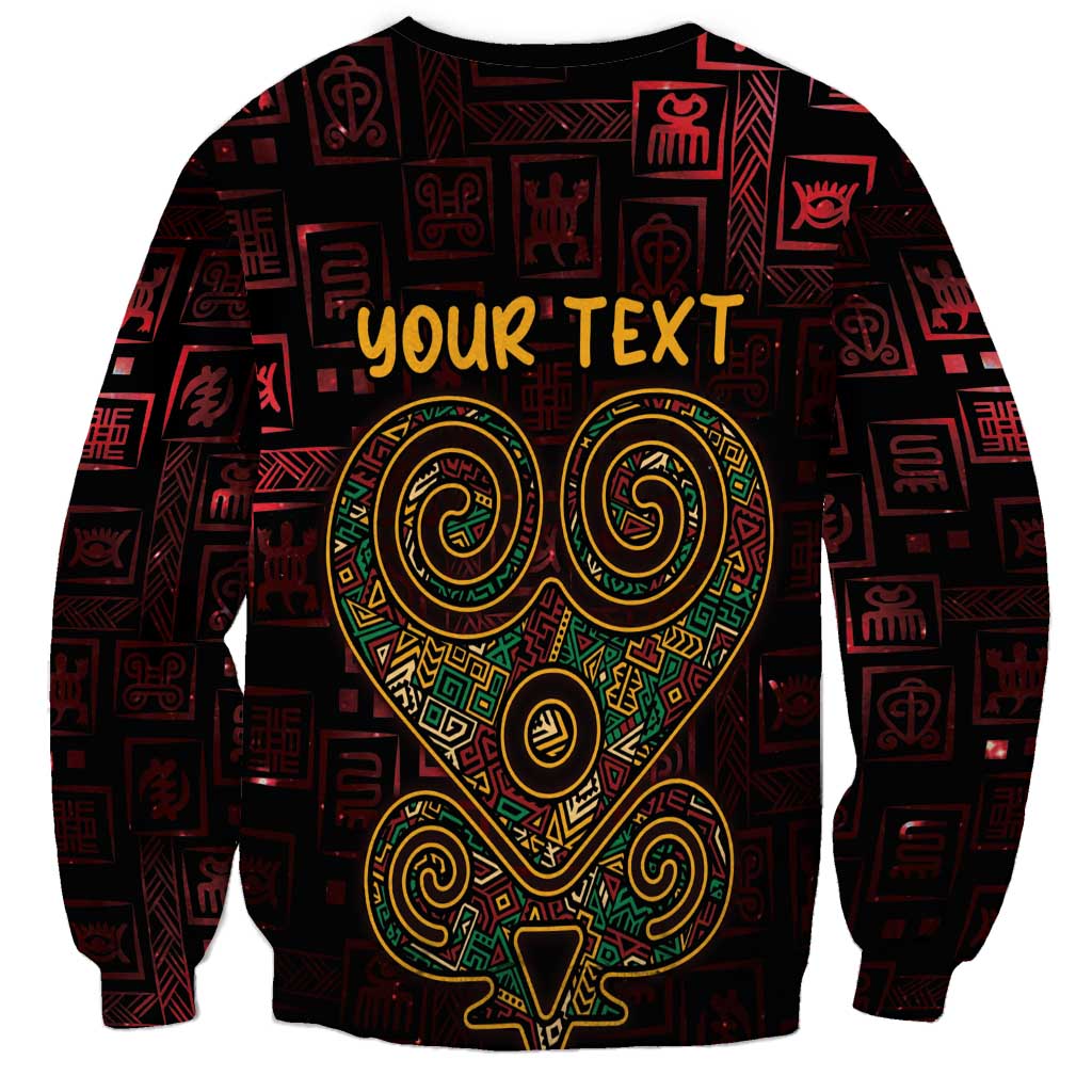 Africa Adinkra Symbol Sweatshirt Sankofa Heart - Cosmic Red - Wonder Print Shop