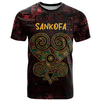 Africa Adinkra Symbol T Shirt Sankofa Heart - Cosmic Red - Wonder Print Shop