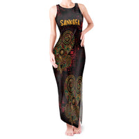 Africa Adinkra Symbol Tank Maxi Dress Sankofa Heart - Cosmic Red - Wonder Print Shop