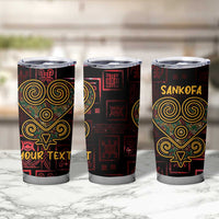 Personalized Africa Adinkra Symbol Tumbler Cup Sankofa Heart - Cosmic Red - Wonder Print Shop