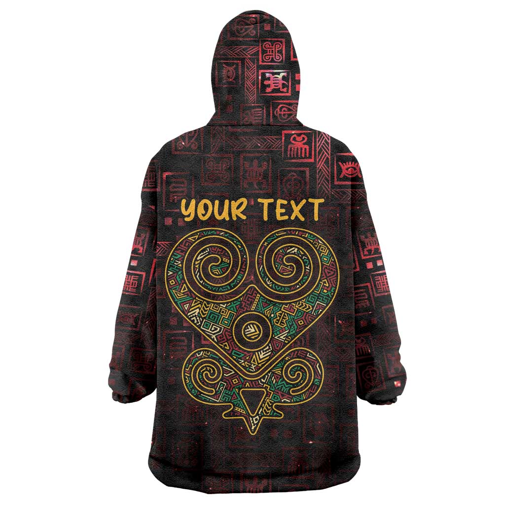 Africa Adinkra Symbol Wearable Blanket Hoodie Sankofa Heart - Cosmic Red - Wonder Print Shop