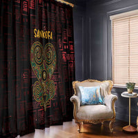 Africa Adinkra Symbol Window Curtain Sankofa Heart - Cosmic Red - Wonder Print Shop