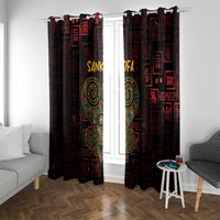 Africa Adinkra Symbol Window Curtain Sankofa Heart - Cosmic Red - Wonder Print Shop