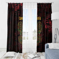 Africa Adinkra Symbol Window Curtain Sankofa Heart - Cosmic Red - Wonder Print Shop