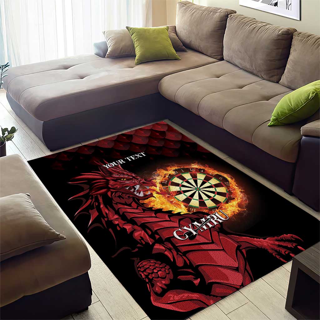 Wales Darts Personalised Area Rug Red Dragon Cymru Am Byth