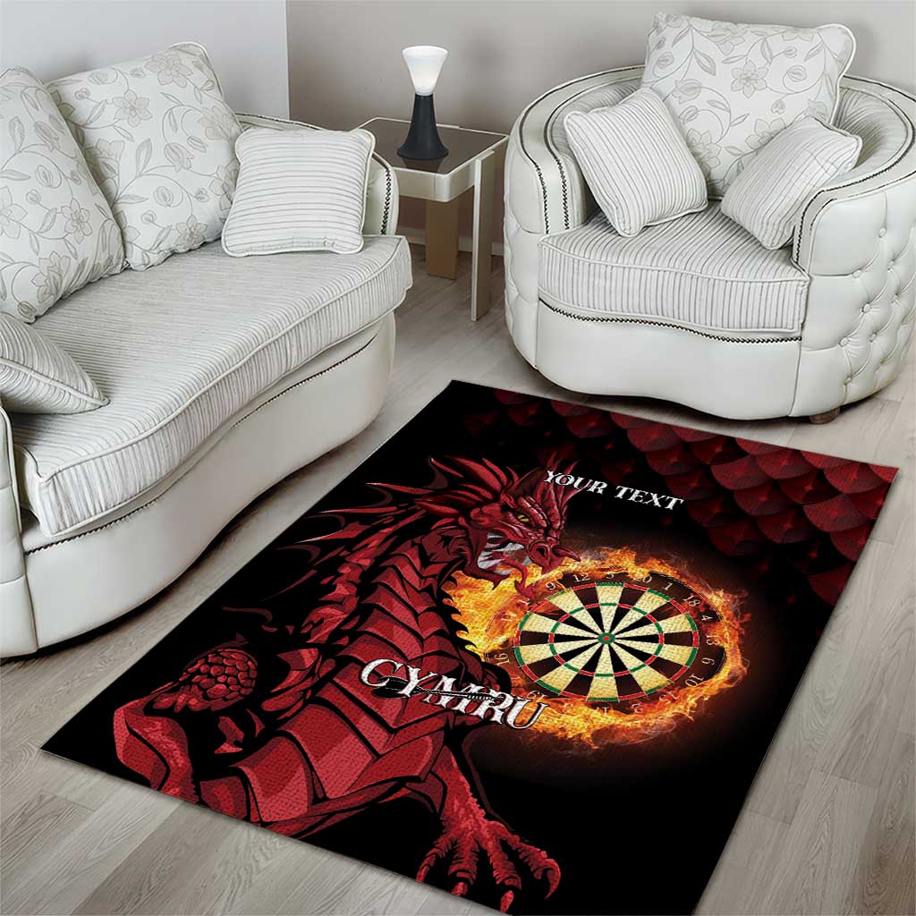 Wales Darts Personalised Area Rug Red Dragon Cymru Am Byth