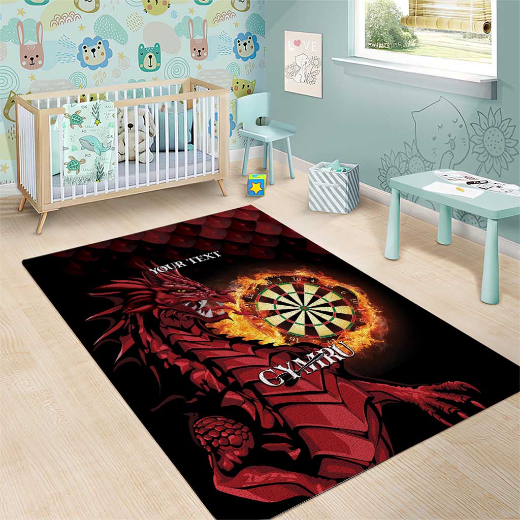 Wales Darts Personalised Area Rug Red Dragon Cymru Am Byth