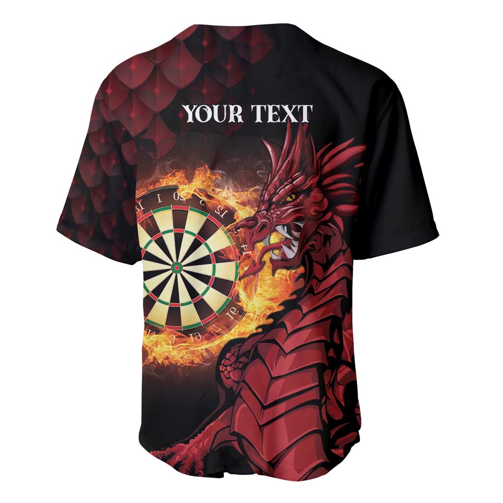 Wales Darts Personalised Baseball Jersey Red Dragon Cymru Am Byth