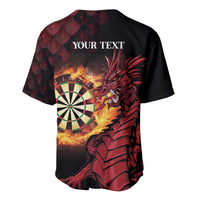 Wales Darts Personalised Baseball Jersey Red Dragon Cymru Am Byth
