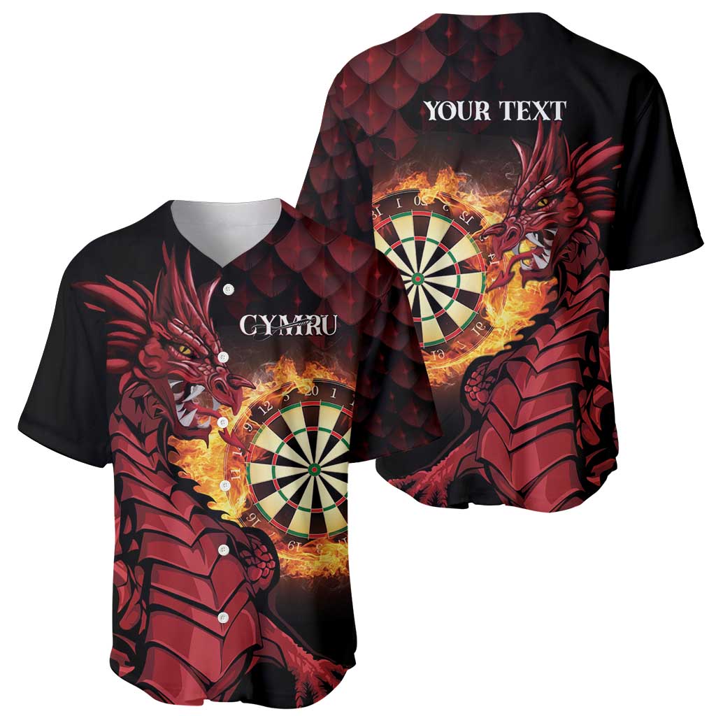 Wales Darts Personalised Baseball Jersey Red Dragon Cymru Am Byth