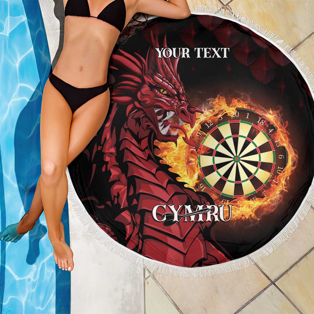 Wales Darts Personalised Beach Blanket Red Dragon Cymru Am Byth