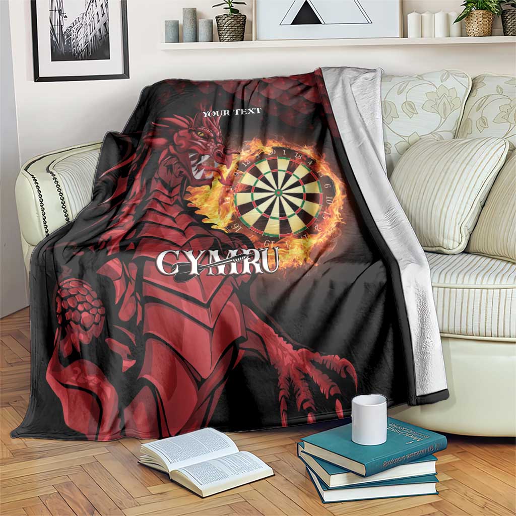 Wales Darts Personalised Blanket Red Dragon Cymru Am Byth