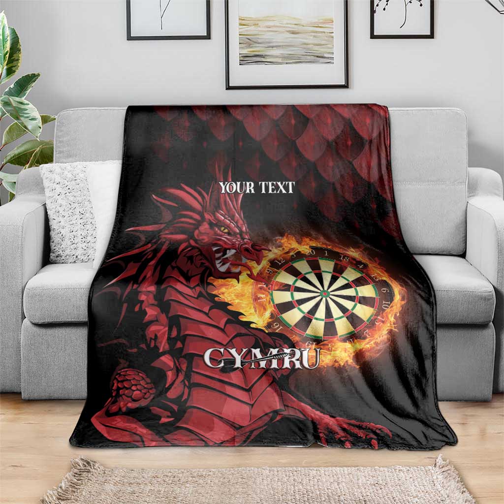 Wales Darts Personalised Blanket Red Dragon Cymru Am Byth